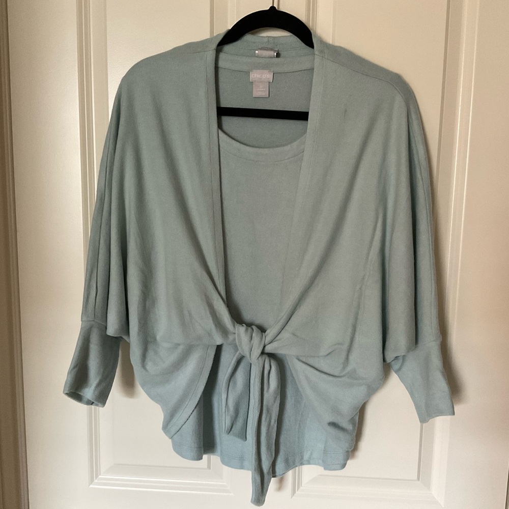 NWOT Chico’s Twin Set, baby blue, Sz 0/Small